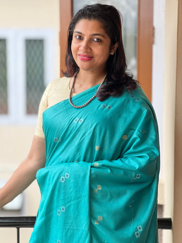 Diagonal Weaved Buta Design Semi Tussar Saree | SK255 | PRE-ORDER