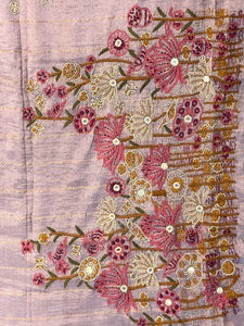Zari Check Pattern With Mirror Detailed Pure Tussar Saree | RGD725