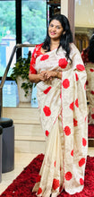 Digital Print With Applique Detailed Semi Tussar Saree | HT208