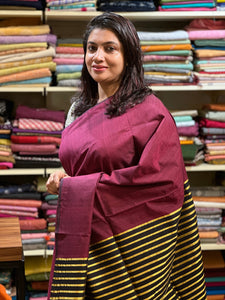 Chendamangalam Weaved Line Weaving Pattern Kerala Cotton Saree | PH249