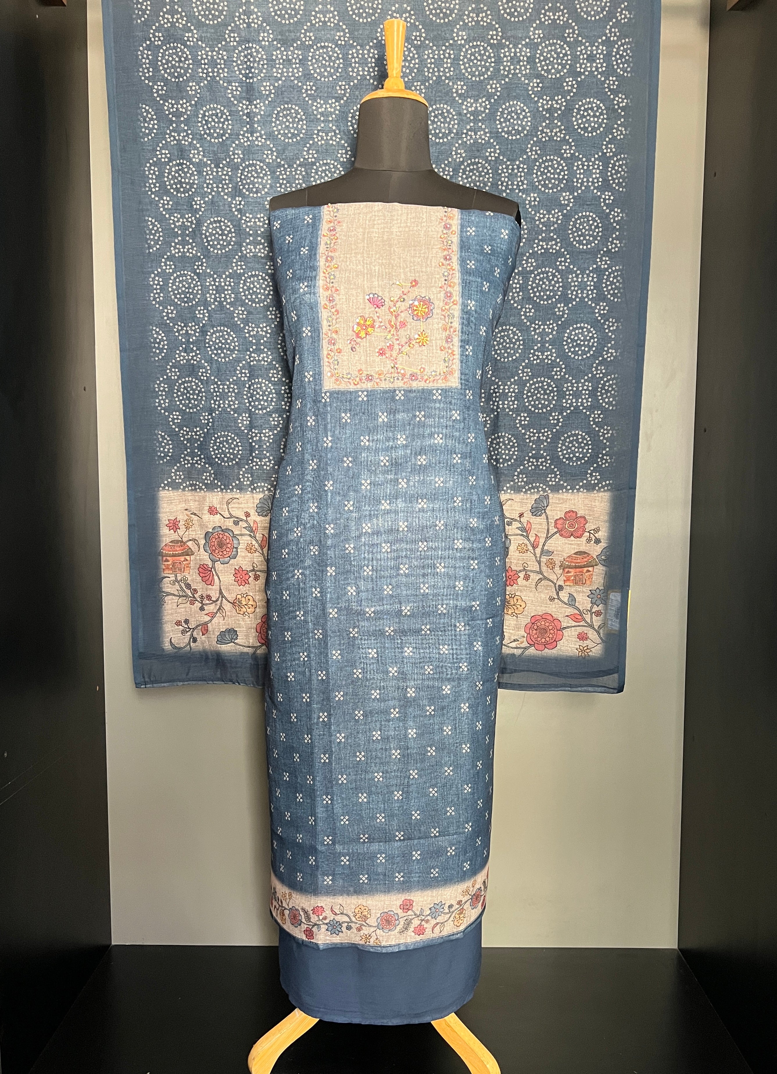 Bhagalpuri Woven Semi Linen Salwar Set | SW2434