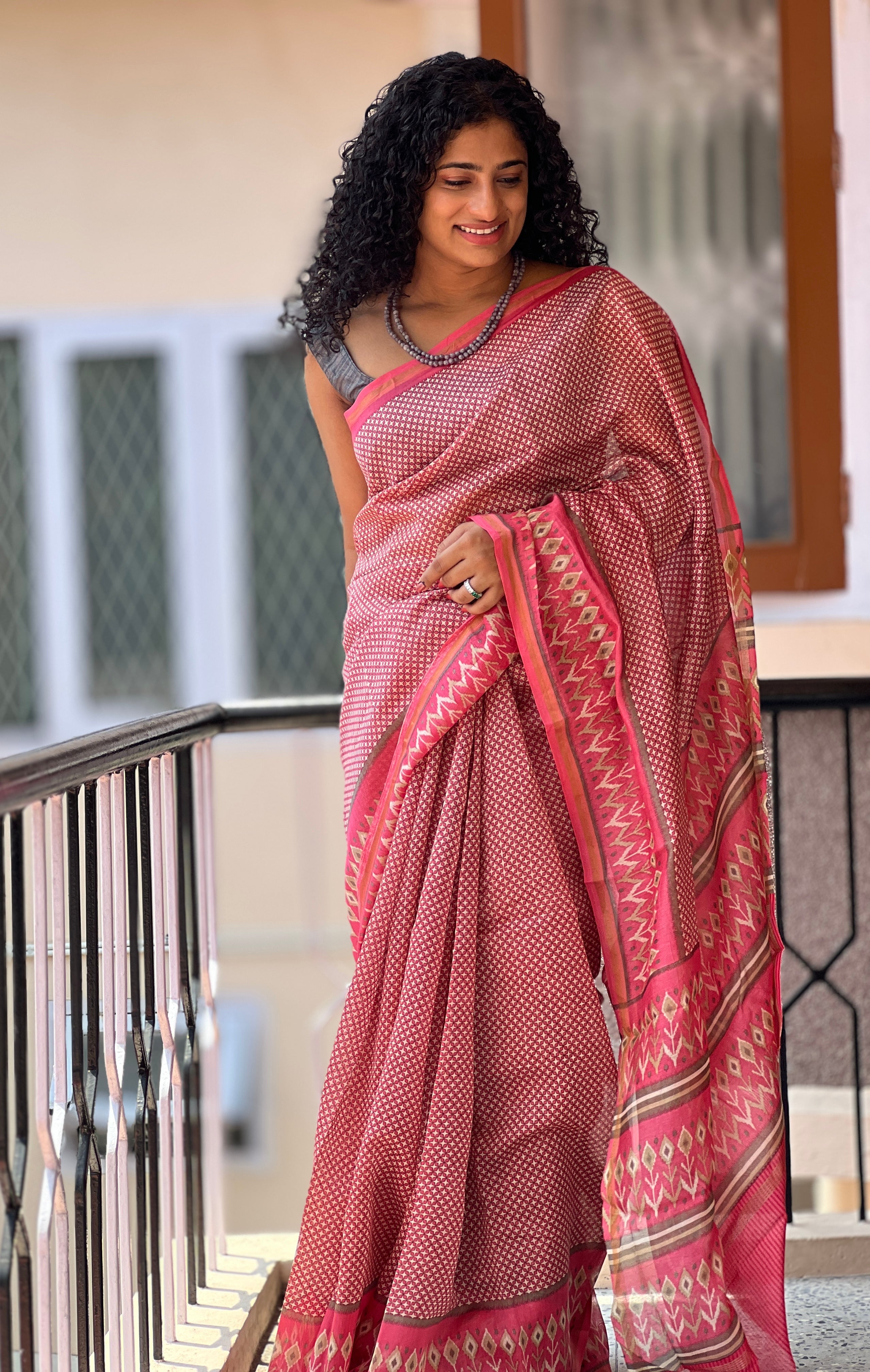 Screen Printed Chanderi Saree | RGD186