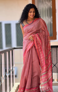 Screen Printed Chanderi Saree | RGD186