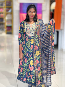 Floral Digital Printed Cotton Kurta Set | VFD150