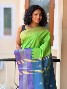 Semi Silk Saree With Temple Border | SKH167