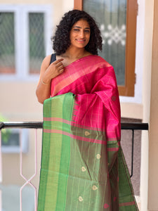 Semi Silk Saree With Temple Border | SKH167