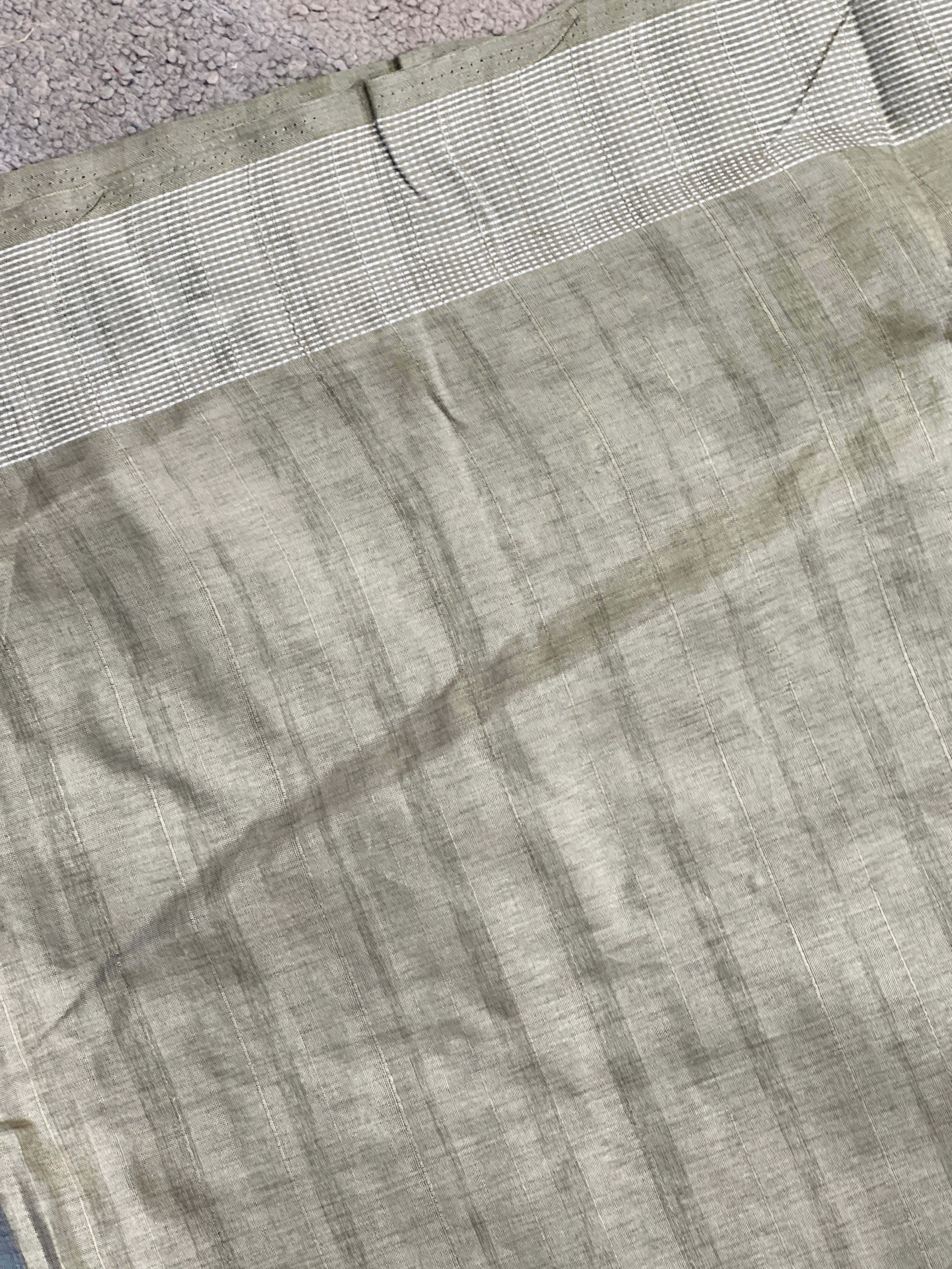 Machine Embroidery Semi Tussar Saree | SUN289