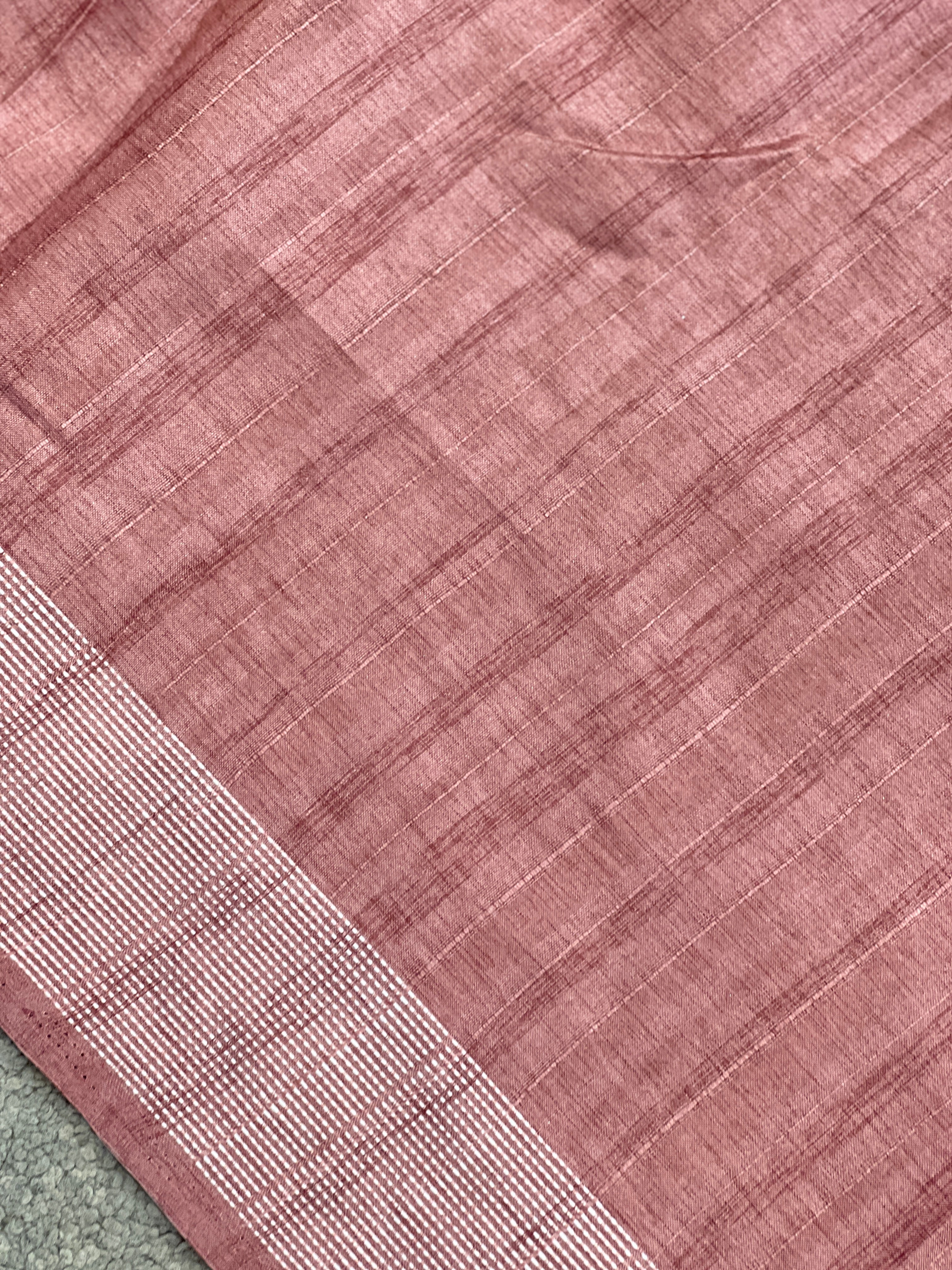 Paisley Machine Embroidery Detailed Semi Tussar Saree | SUN301
