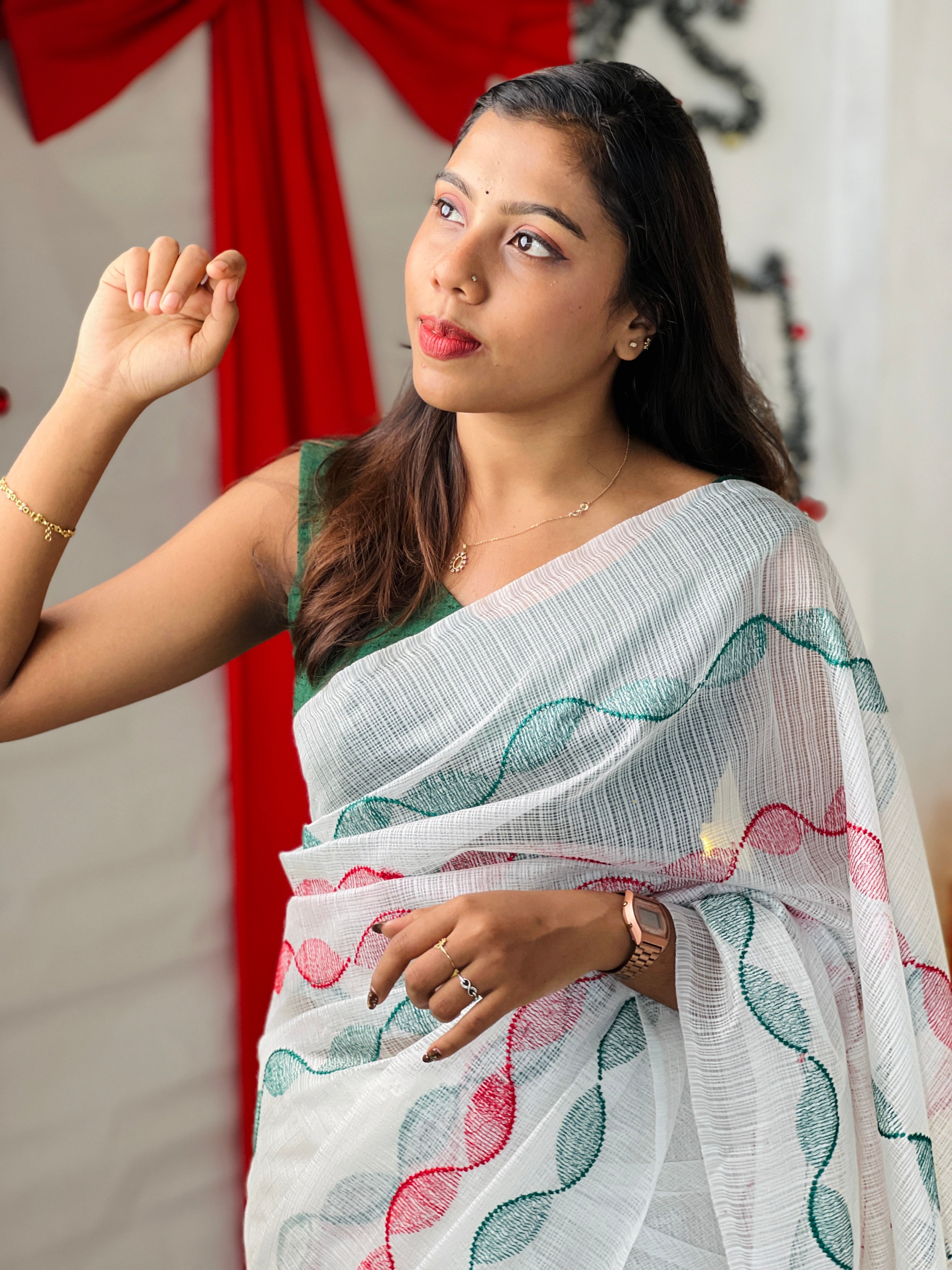 Machine Embroidery Detailed Kota Saree | NHH565