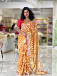 Printed Design Bhagalpuri Linen Saree | RP451