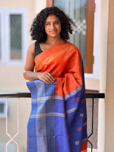 Semi Silk Saree With Temple Border | SKH167