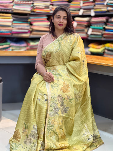 Floral Digital Printed Tussar Saree | RGD110