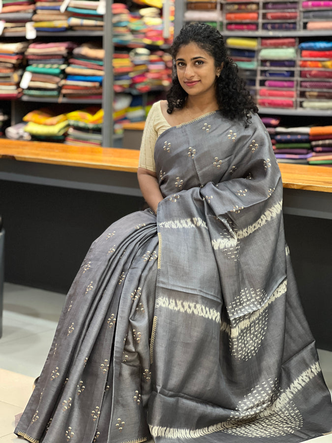 Floral Print Design Tussar Saree | RGD112