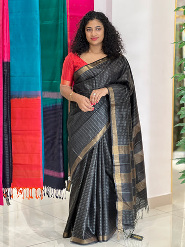 Thread Weaving Bhagalpuri Linen Saree | SK357