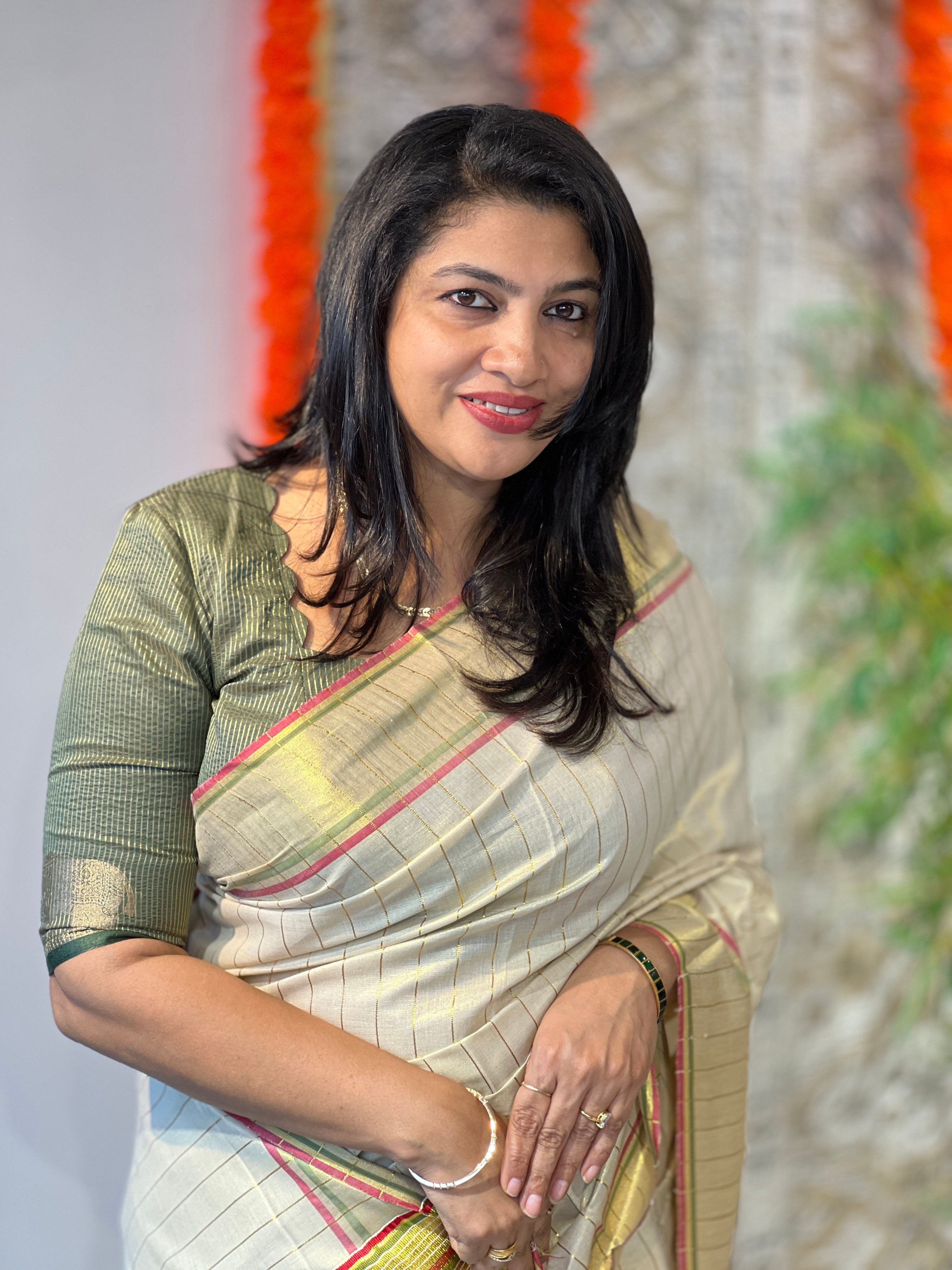 Tissue Weaved  Kerala Cotton Saree | RLF136