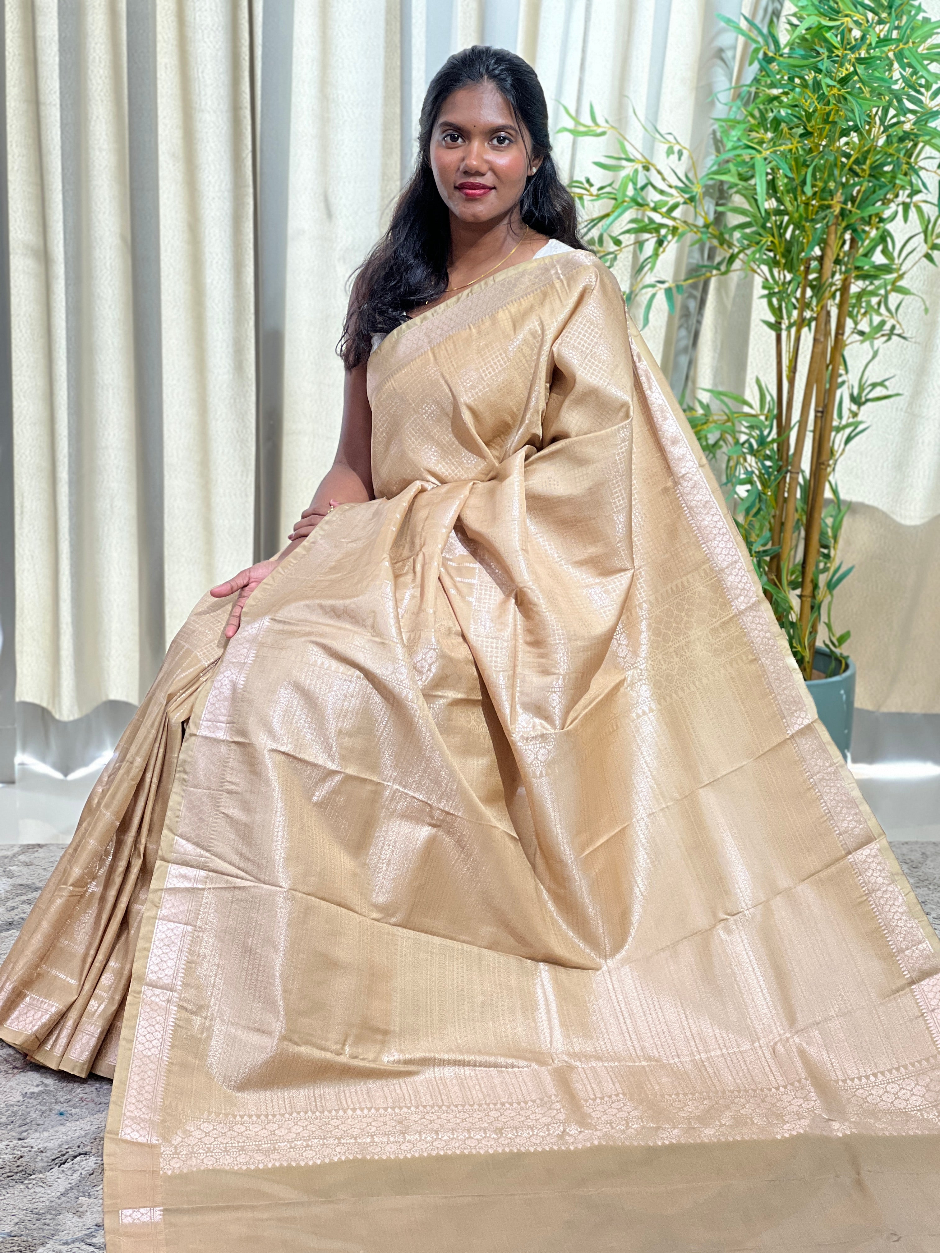 Check Patterned Soft Silk Saree | RVS309