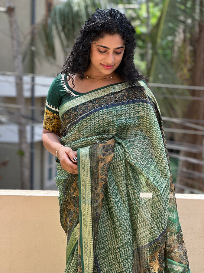 Screen Printed Chanderi Silk Saree | SMC126