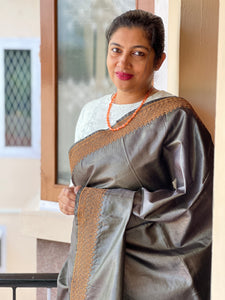 Computerized  Embroidery Tussar Saree | CHA112