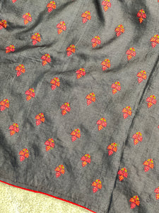 Thread Embroidery Pure Tussar Saree |  RGD706