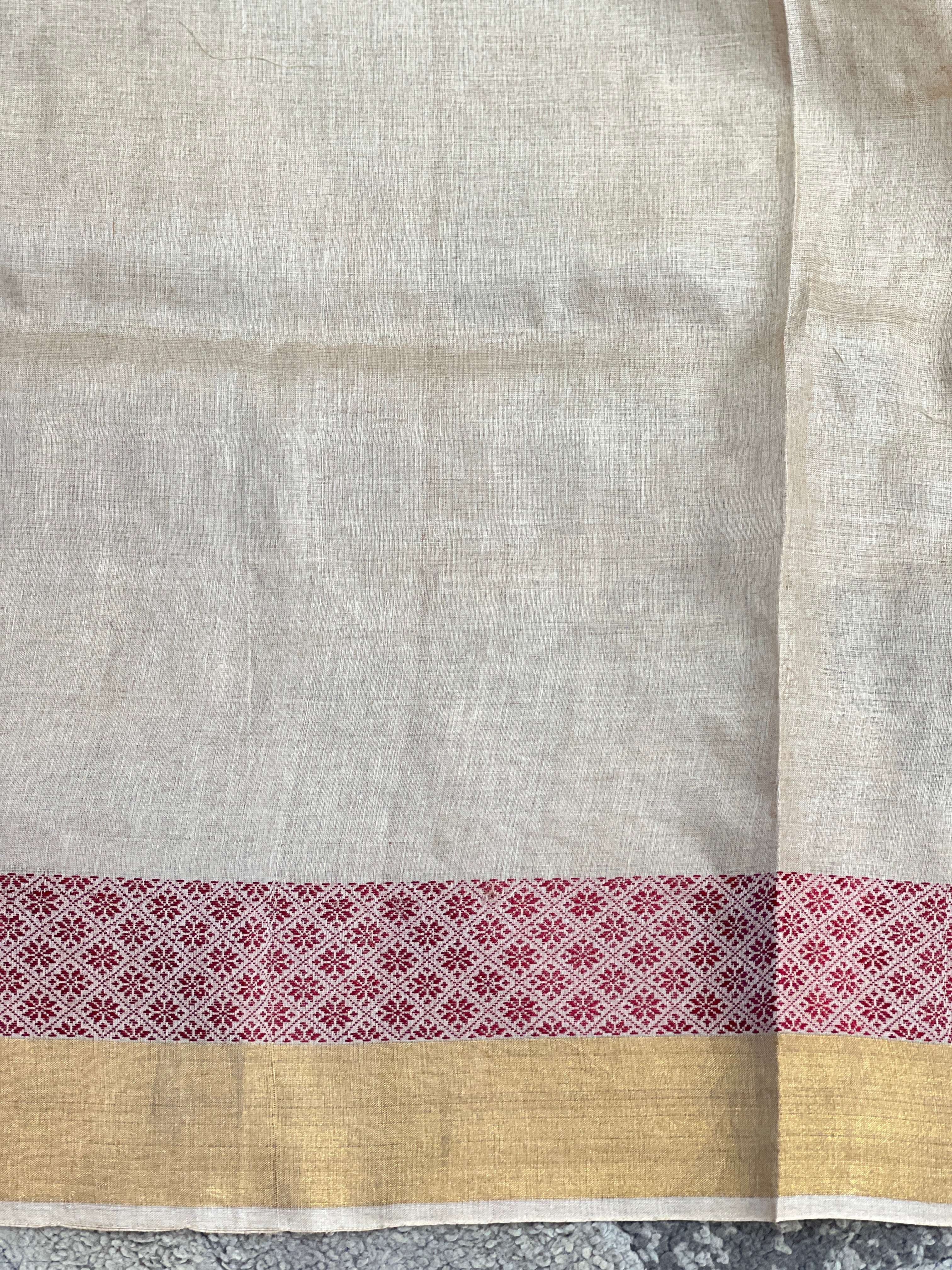Zari Woven And Thread Embroidery Detailed Pure Tussar Saree | RGD707