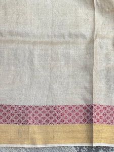 Zari Woven And Thread Embroidery Detailed Pure Tussar Saree | RGD707