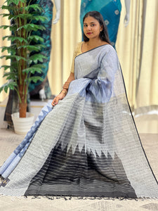Ikat Inspired Linen Saree | DLS331