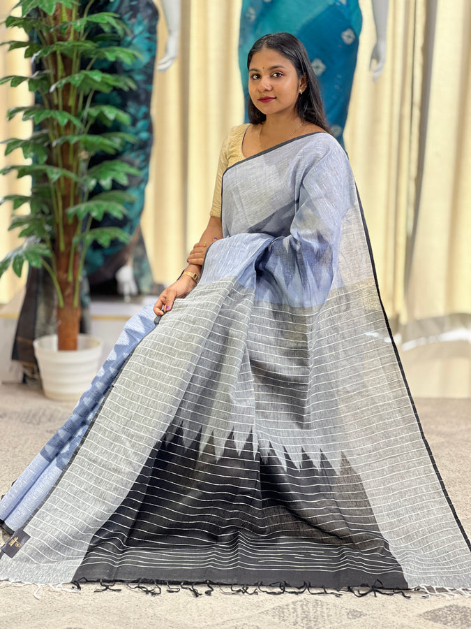Ikat Inspired Linen Saree | DLS331