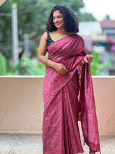 Machine Embroidery Semi Tussar Saree | SBP133