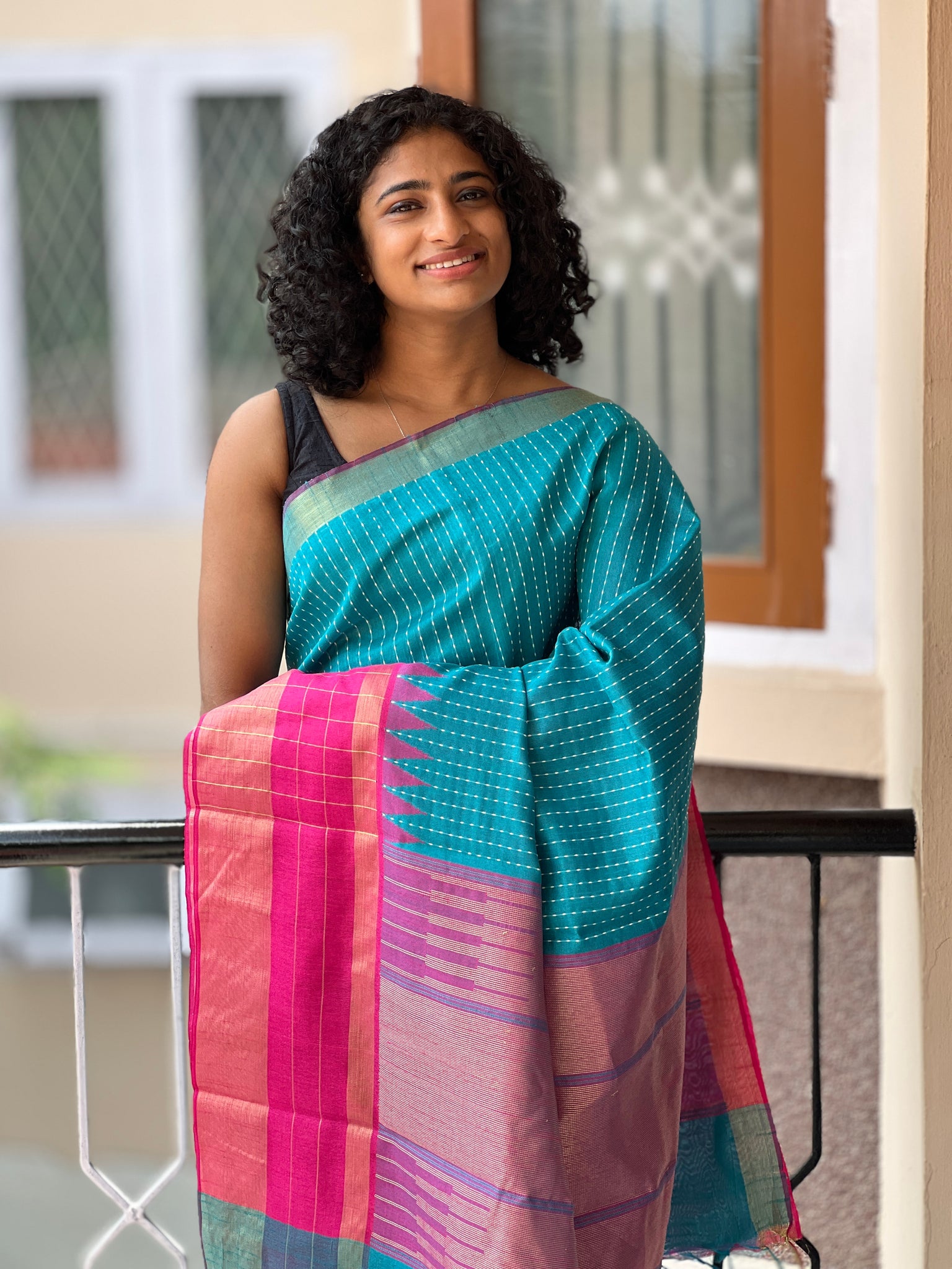 Elegant Check Silk Saree|Ramdhanu Ethnic|Soft Silk Saree