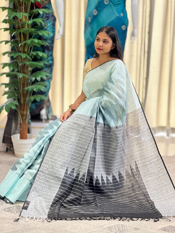 Ikat Inspired Linen Saree | DLS332