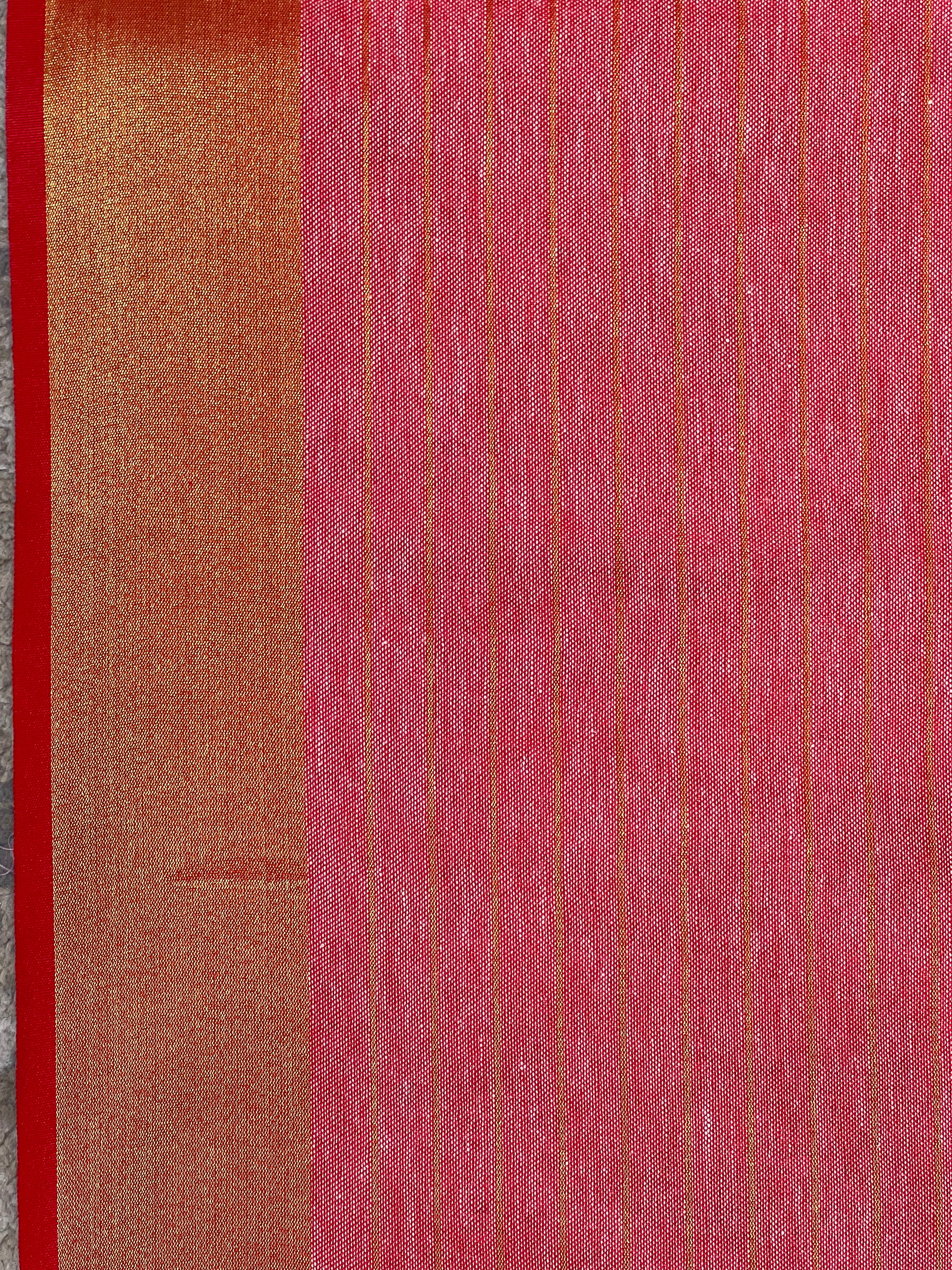 Floral Embroidered Linen Saree | NHH638