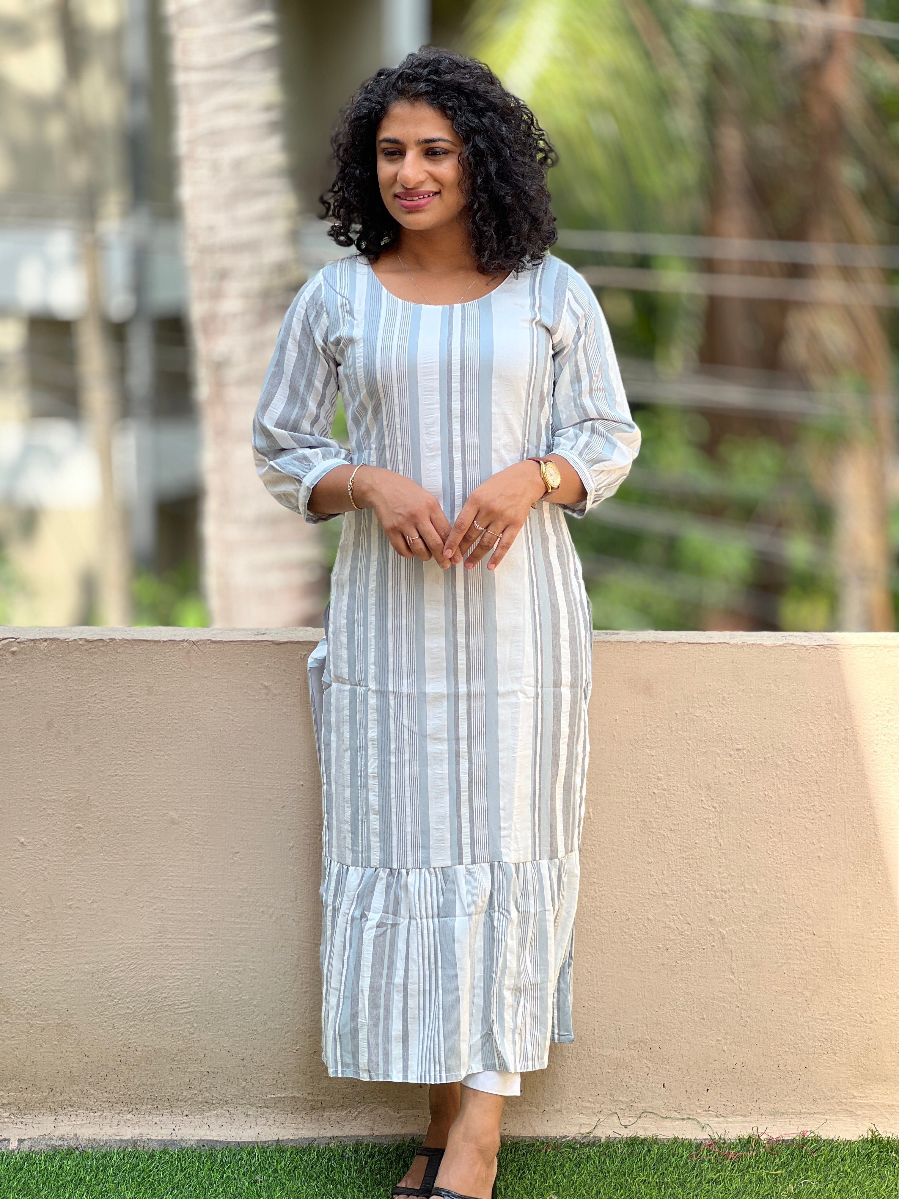 Stripe Weaved Stylized Kurta | SV199