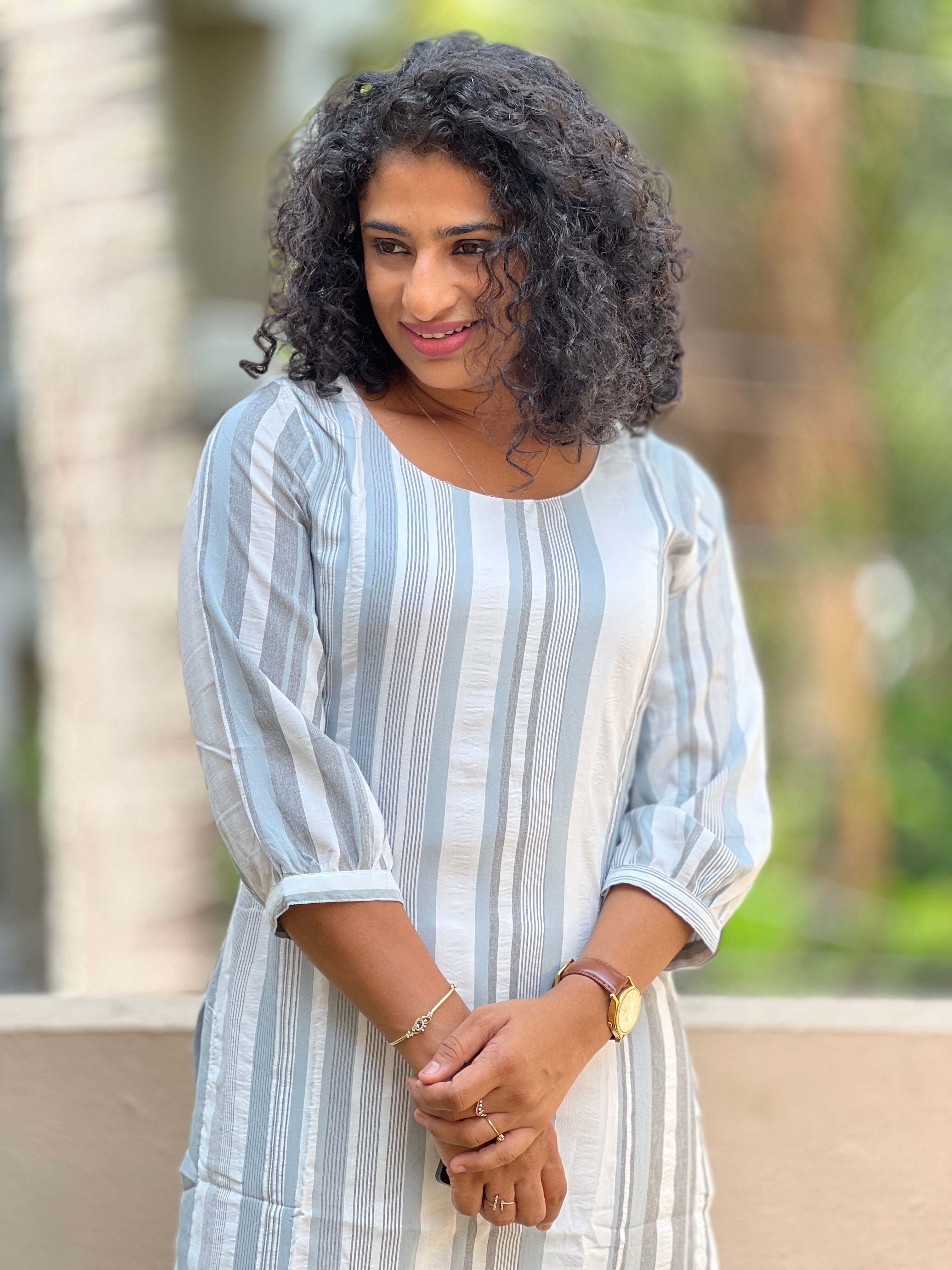 Stripe Weaved Stylized Kurta | SV199