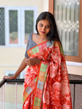 Floral Digital Printed Semi Silk Saree | SK242