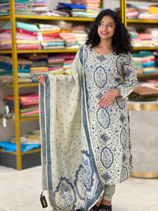 Floral Patterned Tissue Kurta Set | FW171