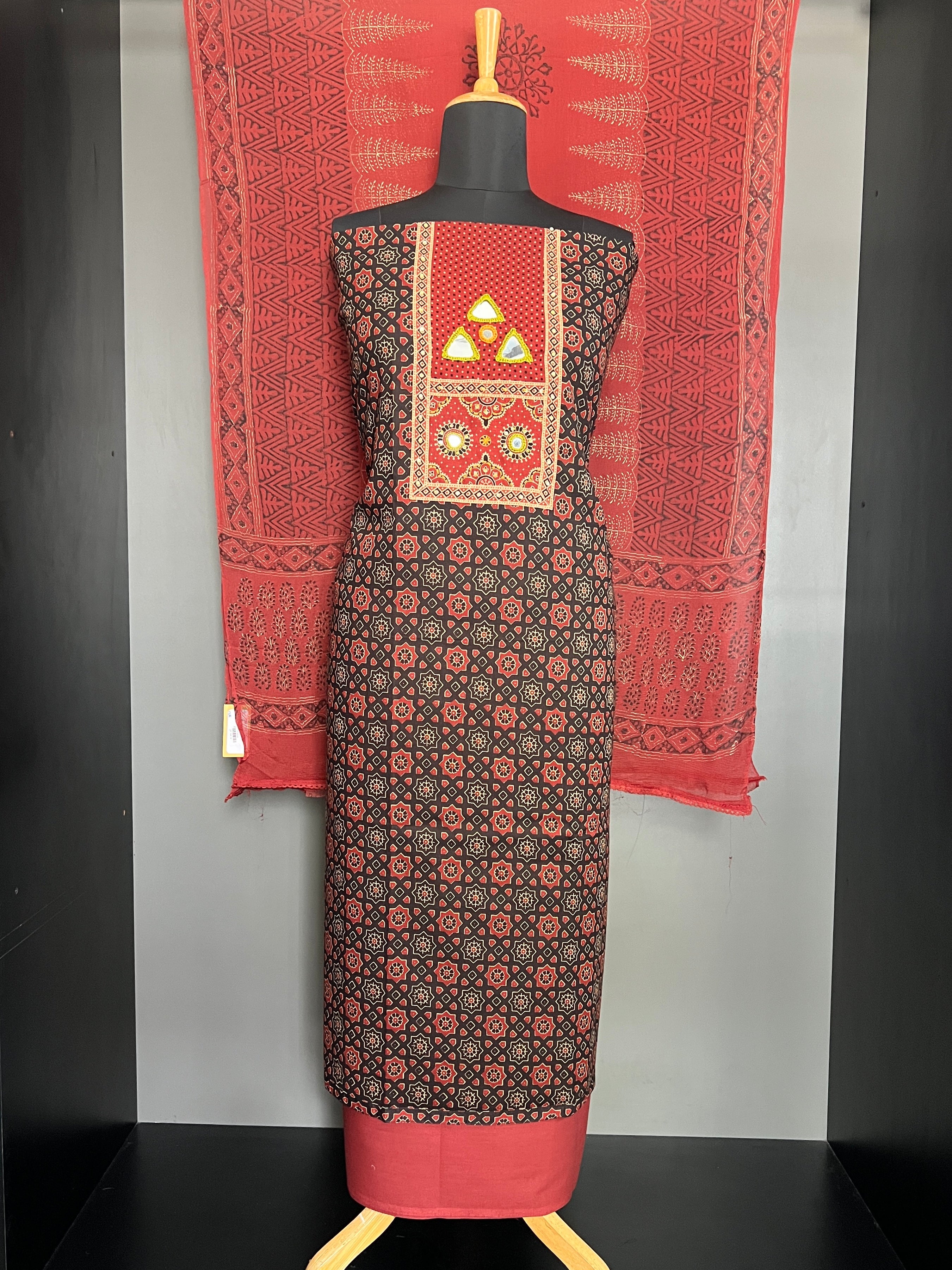 Ajrakh Printed Design Cotton Salwar Set | SW2430