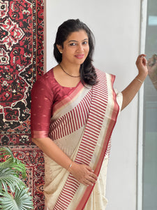 Digital Print Detailed Silky Kota Saree | HT266