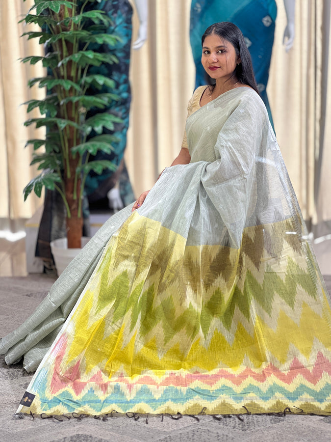 Ikat Inspired Linen Saree | DLS328