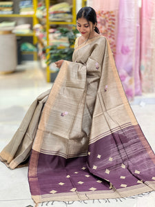 Geometrical Weaving Pure Tussar Saree | SK339