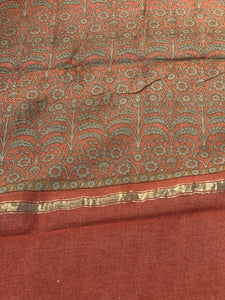 Printed Chanderi Saree With Zari Borders | LP151