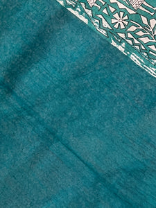 Chanderi Saree With Warli Inspired Screen Print Detailing | LP156