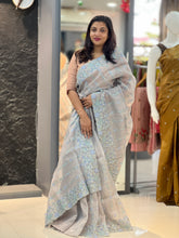 Floral Machine Embroidery Organza Saree | RGD120