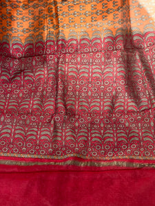 Printed Chanderi Saree With Zari Borders | LP152