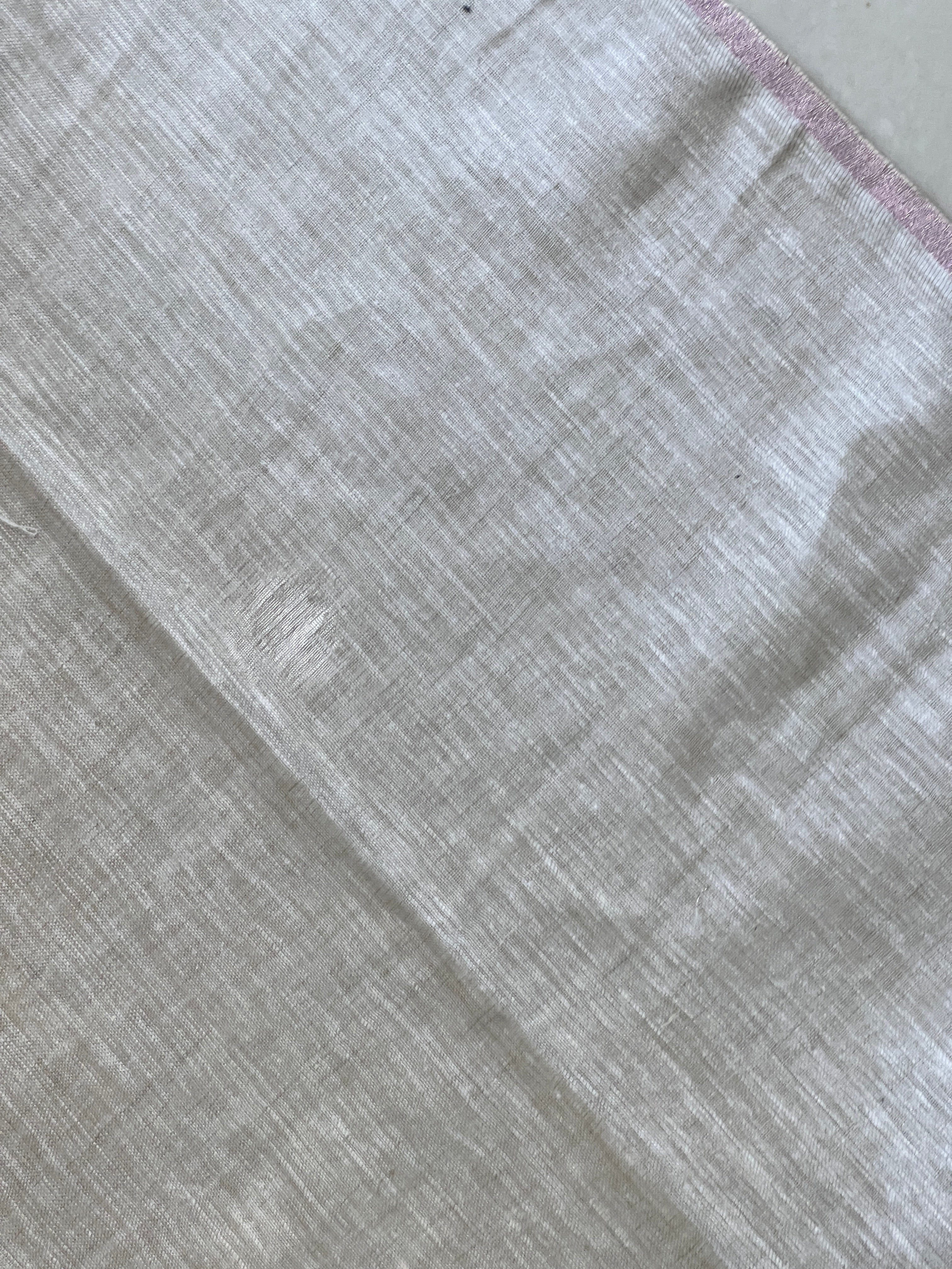 Jacquard Weaving With Zari Border Detailed Linen Saree | DLS342