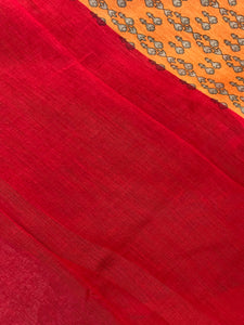 Printed Chanderi Saree With Zari Borders | LP152