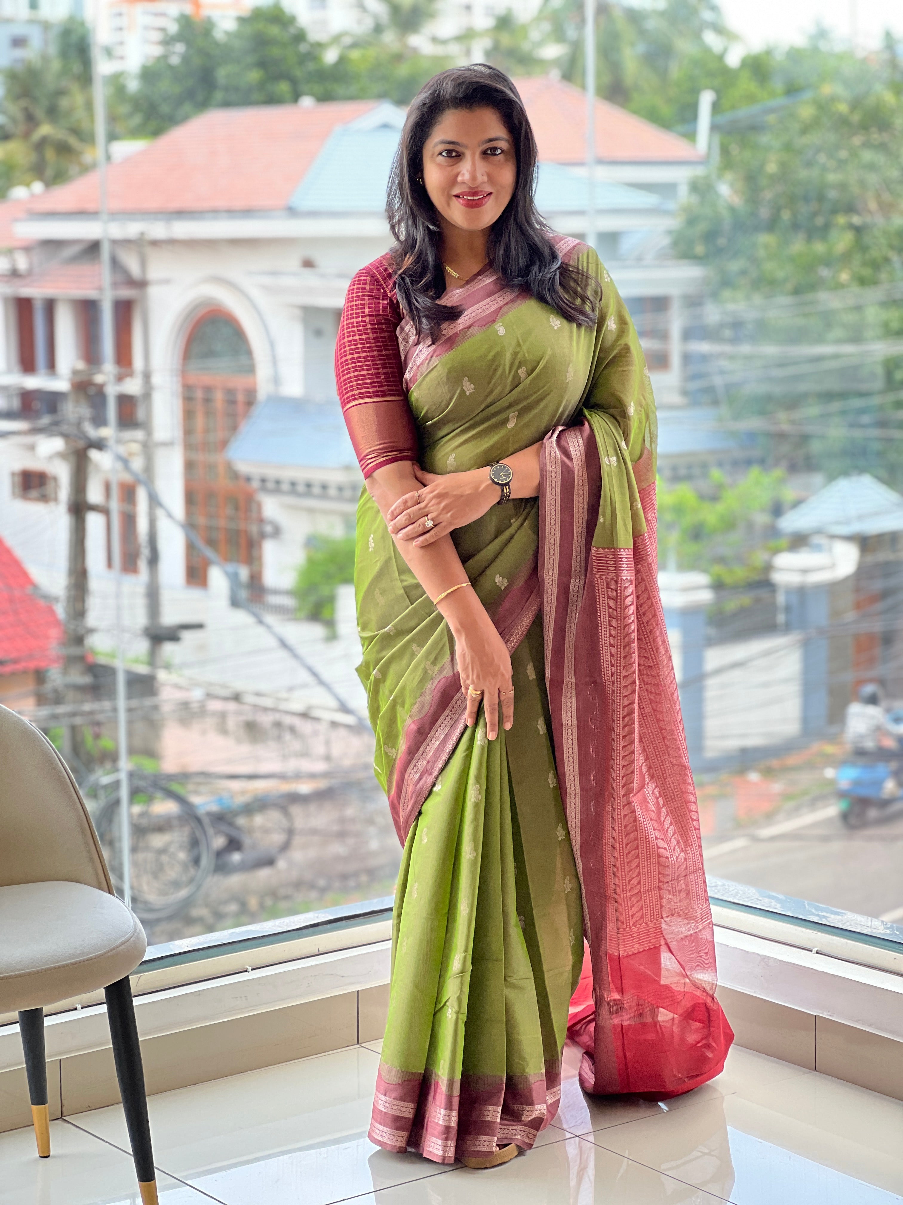 Zari Weaved Silk Cotton Saree | JAT110
