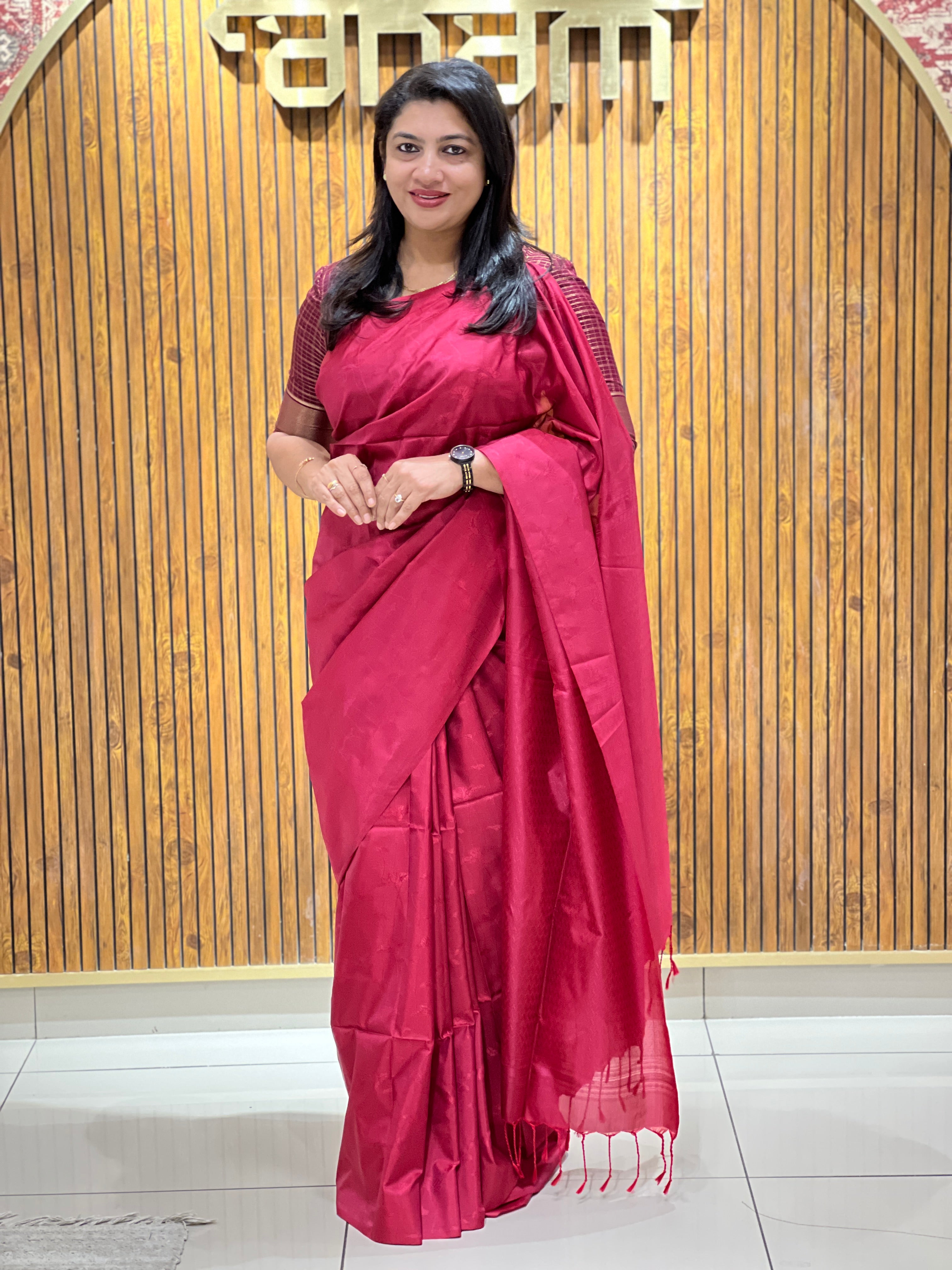 Embossed Woven Semi Soft Silk Saree | RTD103