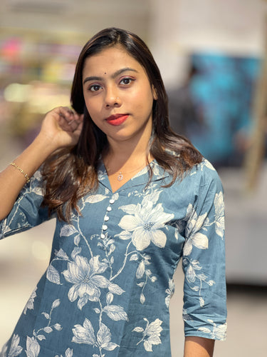 Floral Digital Printed Cotton Blend Kurta Set | MSN116