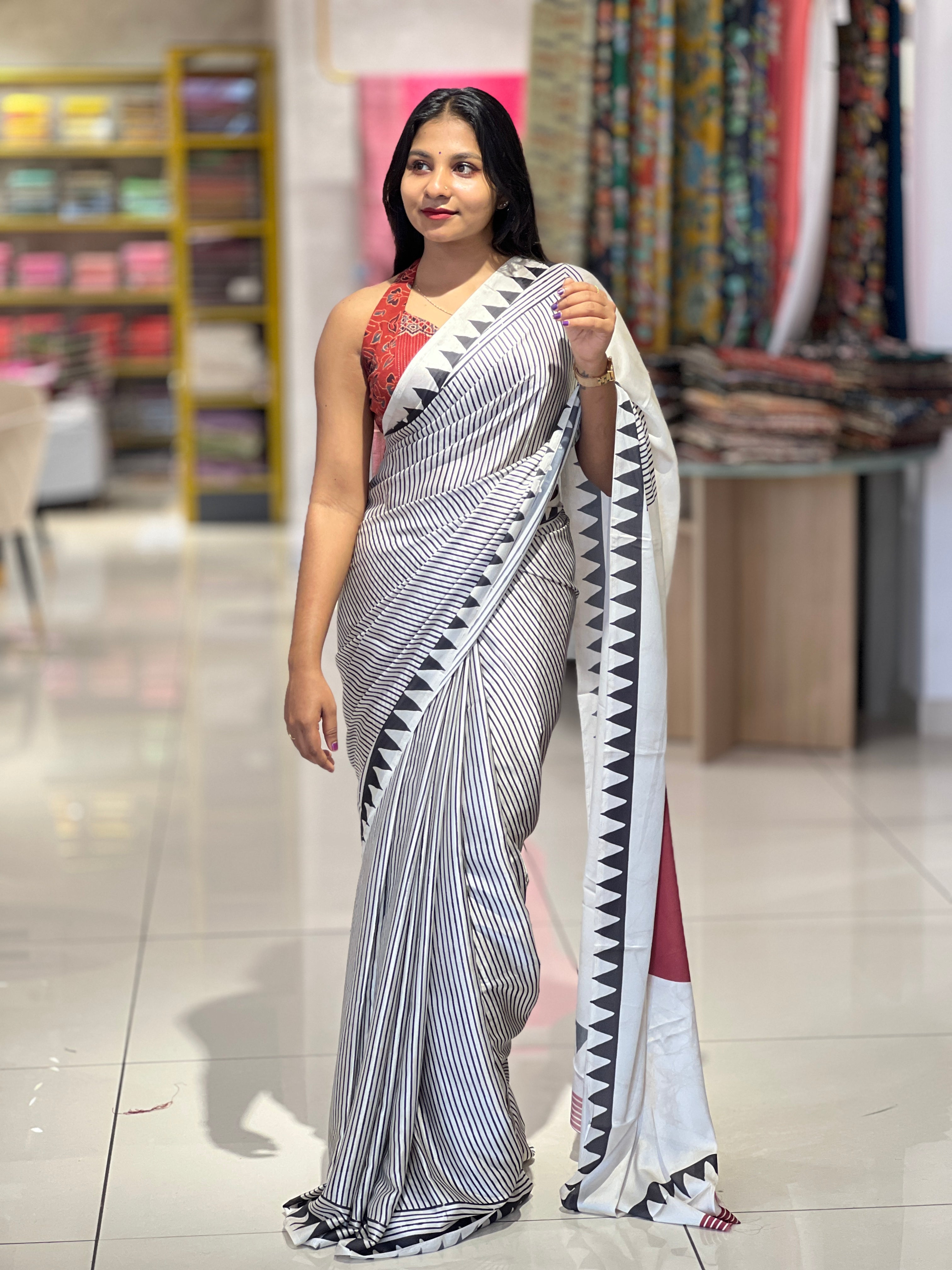 Digital Printed Crepe Silk Saree | SSN192