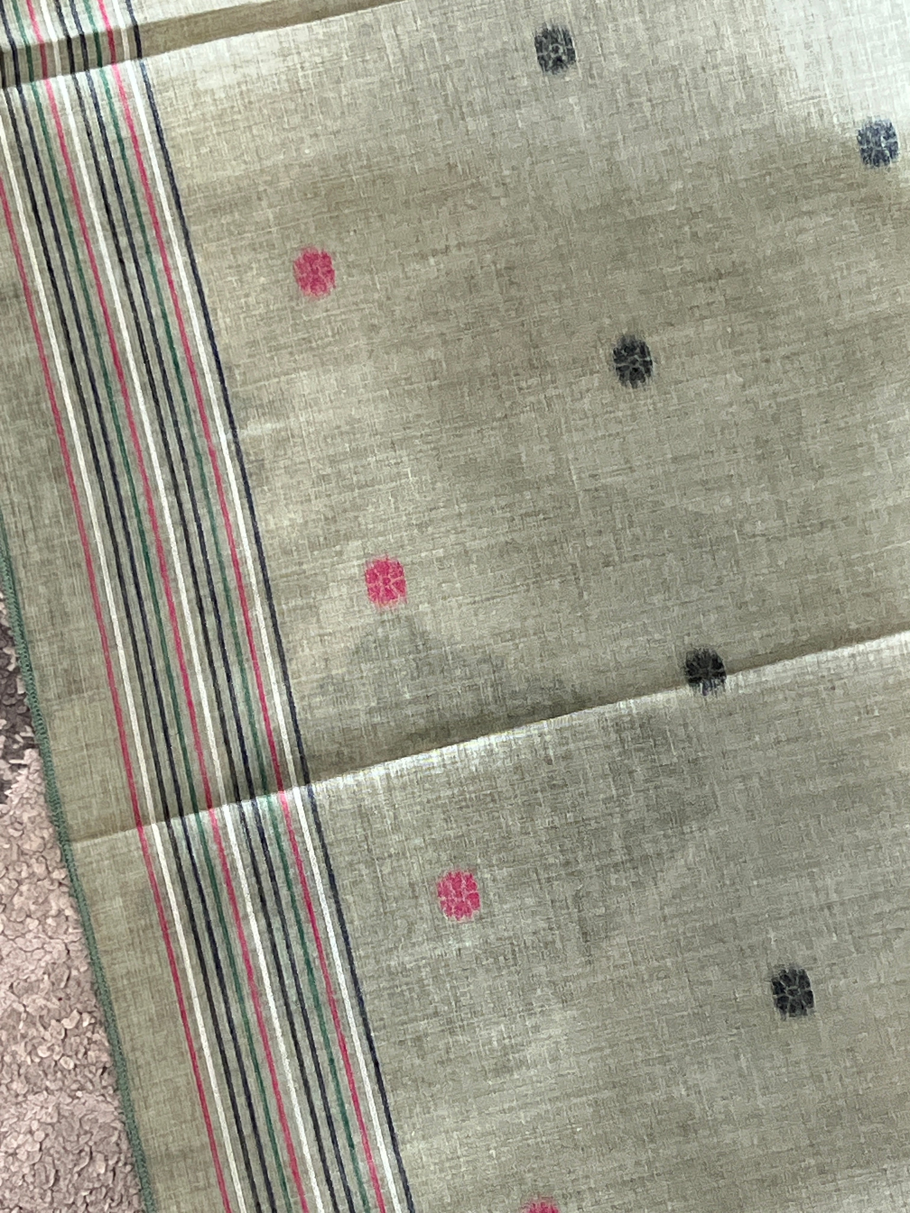 Floral Jamdani Weaving Pattern Cotton Blended Saree | KSD224 – Aham ...